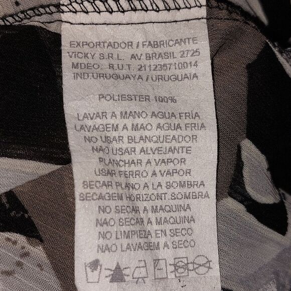 Victoria M Ortiz Women's Blouse Gray/Black Pattern Size L - Picture 5 of 5